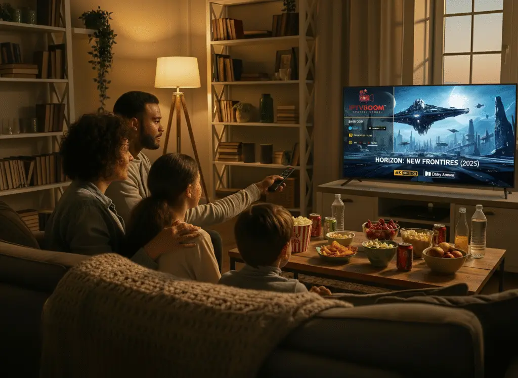 Family IPTVBOOM Logo On TV Picsart AiImageEnhancer