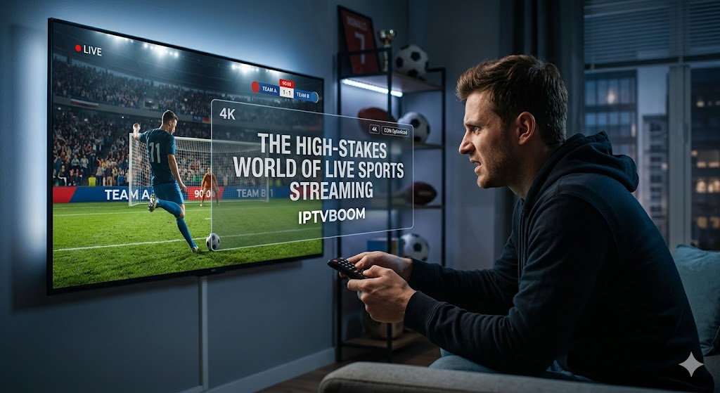 Sports IPTV streaming guide for 2026 showcasing live coverage of the World Cup, UEFA Champions League, football matches, HD streaming quality, and multi-device compatibility.